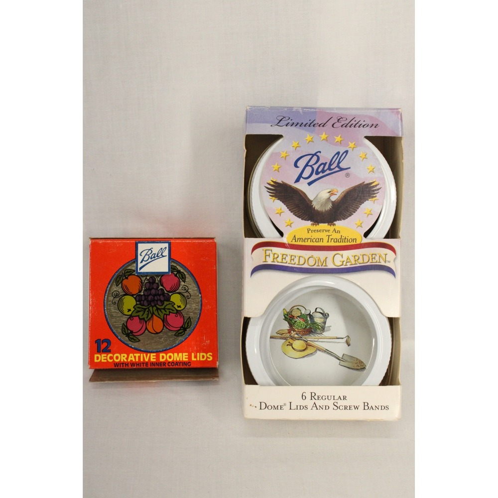 Ball Canning Lids Freedom Garden & Fruit Decorative Regular Mouth Set Vintage